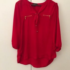 Red Polyester Top